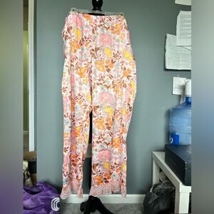 Victoria's Secret Floral Pajama Pants with Pink and Orange
